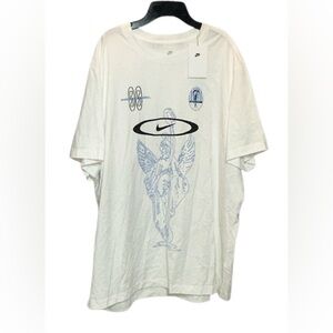 Nike White and Blue Graphic Men's Tee